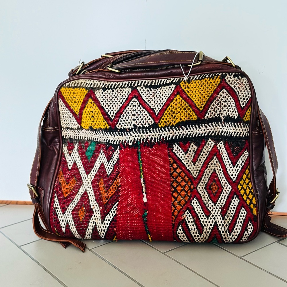 Vintage Kilim Moroccan Satchel